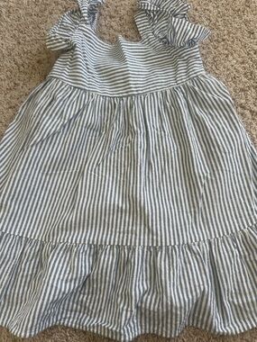 Cat & Jack Blue and White Striped Ruffle Strap Dress